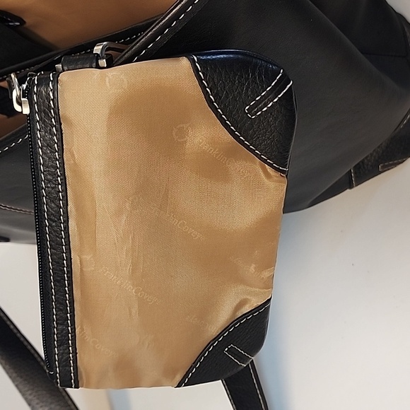 Franklin Covey Black Leather Handbag Travel Laptop Tote Purse - Picture 14 of 16